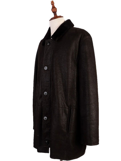Good Bugatti Orange Leather Coat Size XL for Men
