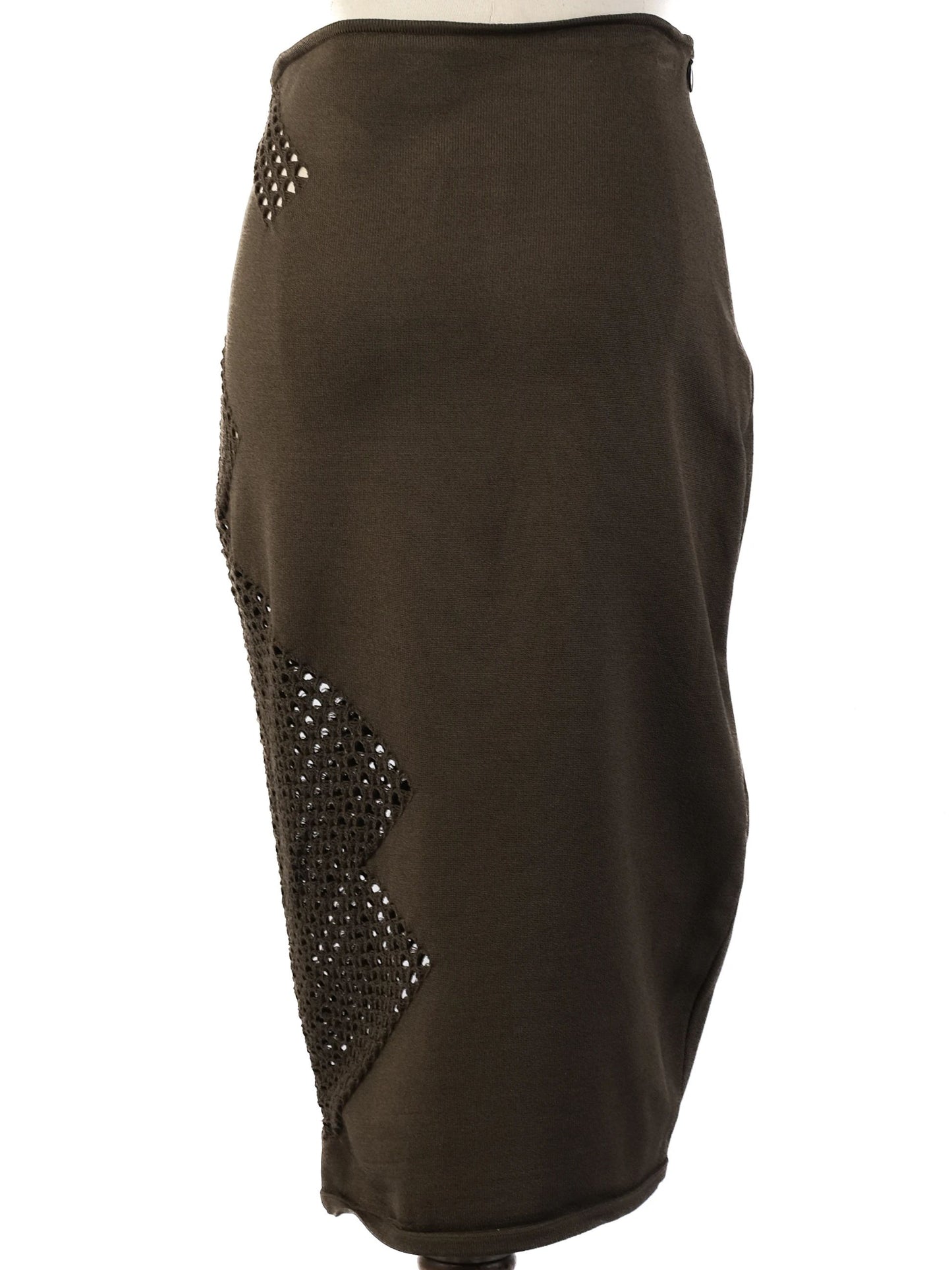 excellent alexandre vauthier green viscose skirt size xs