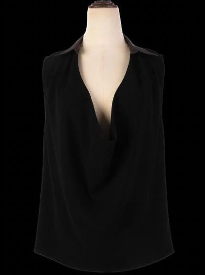 Excellent Balenciaga Black Sleeveless Top Triacetate Women