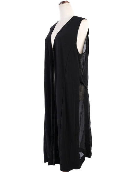 DKNY Women's Black Sleeveless Open Cardigan Size L Excellent