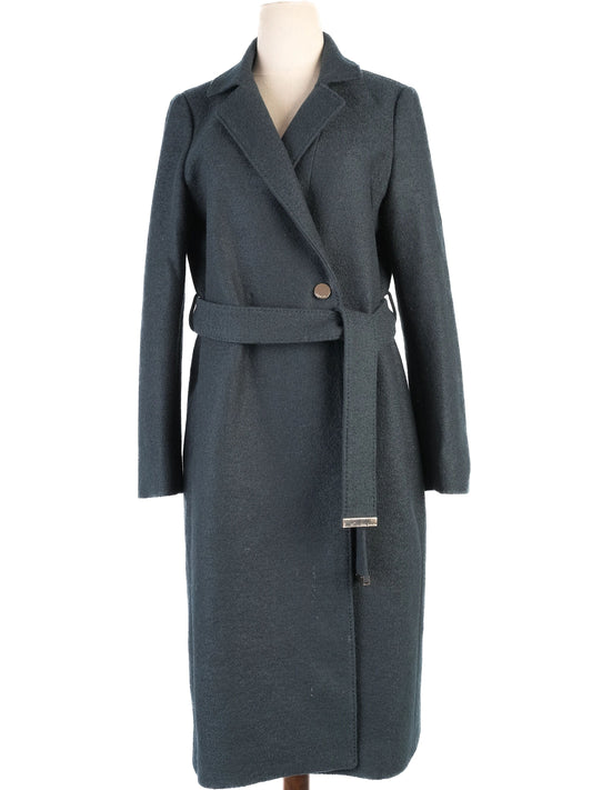 Excellent Ted Baker Women's Green Wool Overcoat Size S