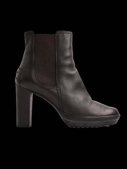 Excellent Tod's Black Leather Chelsea Ankle Boots Size 39