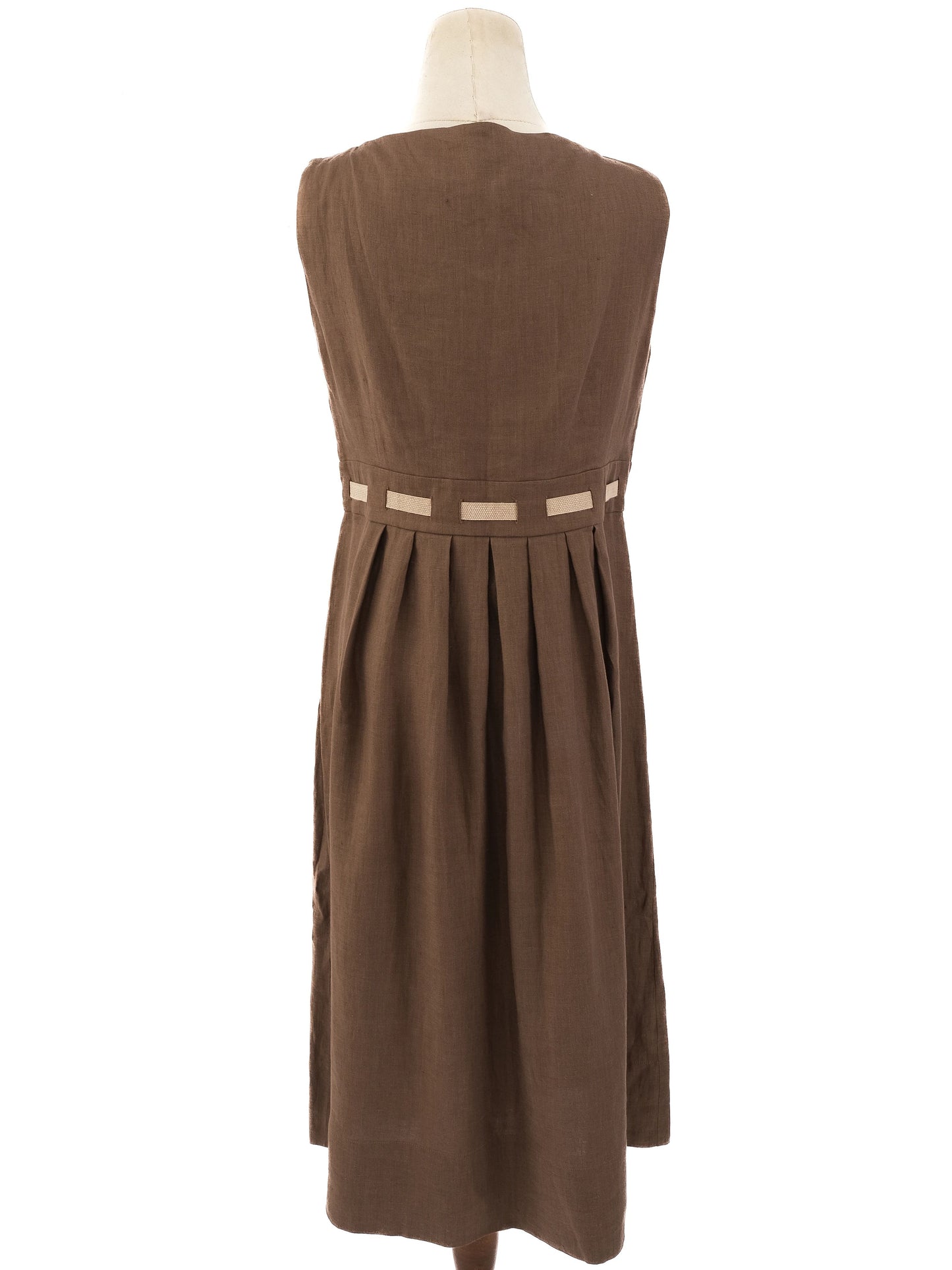 new max mara orange sleeveless dress size l with tied belt detail