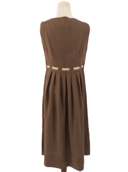 NEW Max Mara Orange Sleeveless Dress Size L with Tied Belt Detail