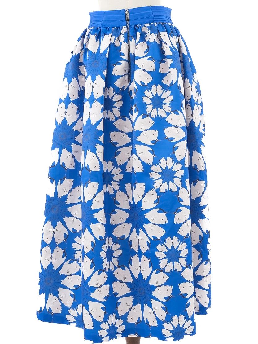 alice+olivia floral patterned skirt blue size s excellent condition