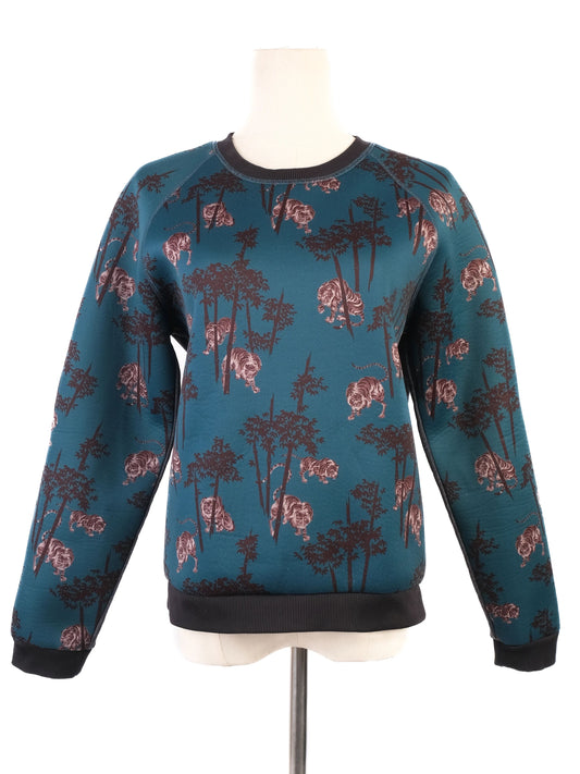 Excellent Kenzo Women's Sweatshirt Blue Polyester Size S