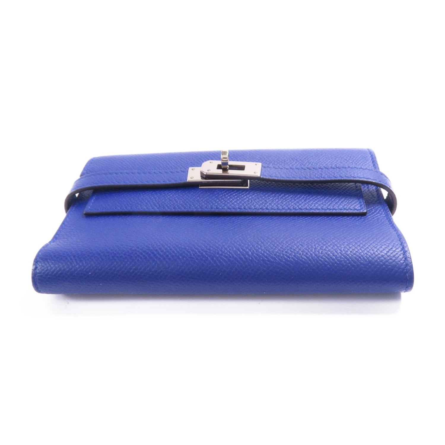 Hermes Epsom Leather Kelly Wallet Ginpaku Chosenbao Bleu Electrique Tri-Fold Long Wallet Blue Electric Blue 7t/phw Epso