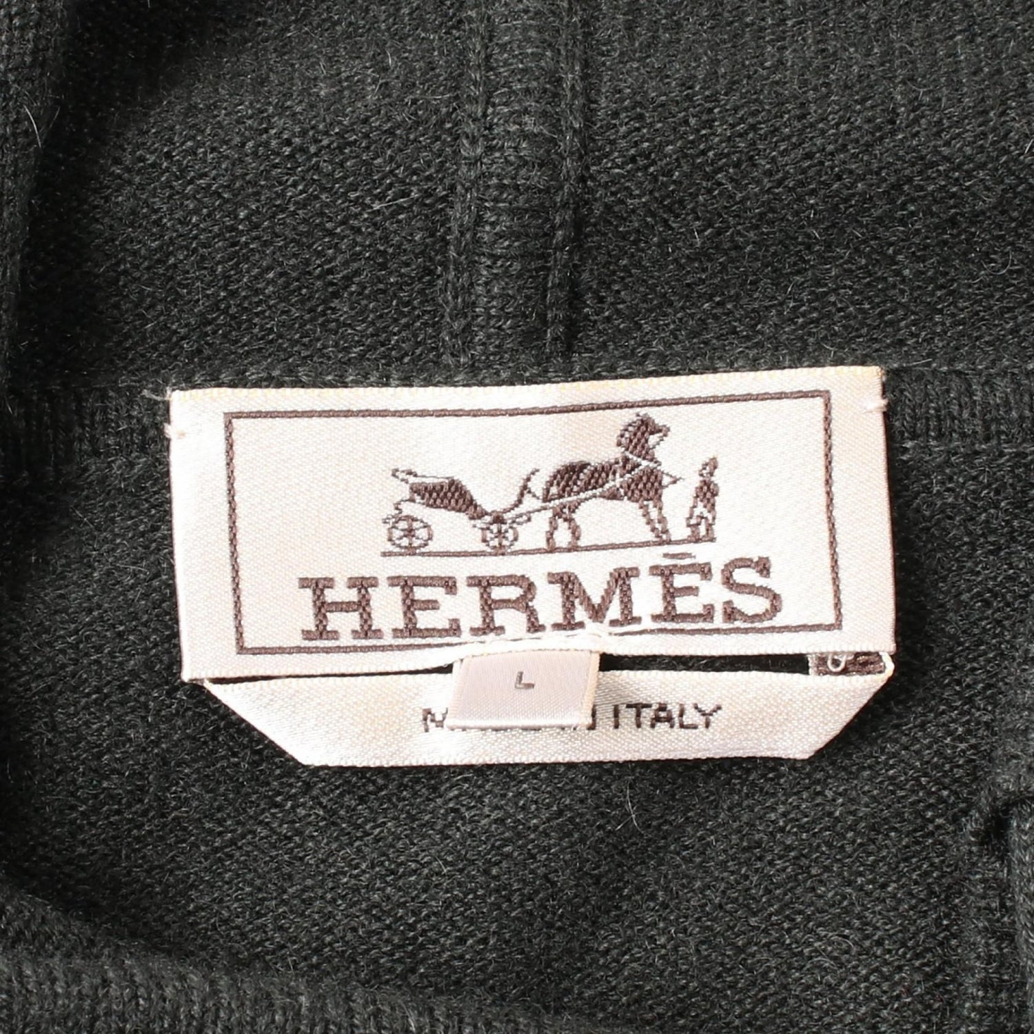 Hermes Chess And Shadow Hoodie Cashmere Green Mens L