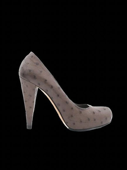 Excellent Bally Gray Leather High-Heeled Shoes Size 37