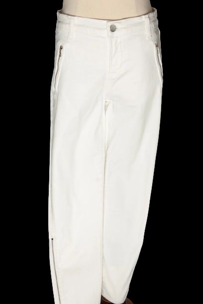 Good J Brand White Cotton Women's Pants Size S with Zippers