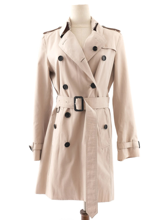 Excellent Burberry Orange Cotton Trench Coat Size S