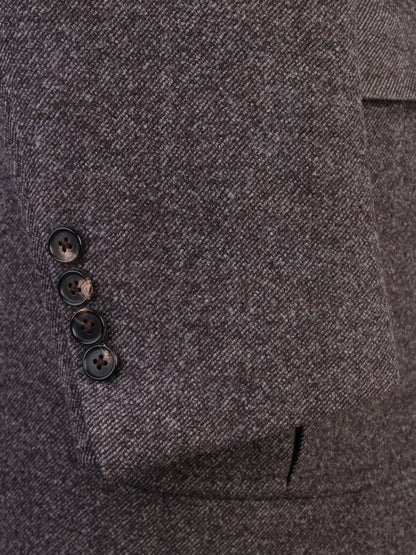 Excellent Feru Gray Wool Double-Breasted Overcoat for Men