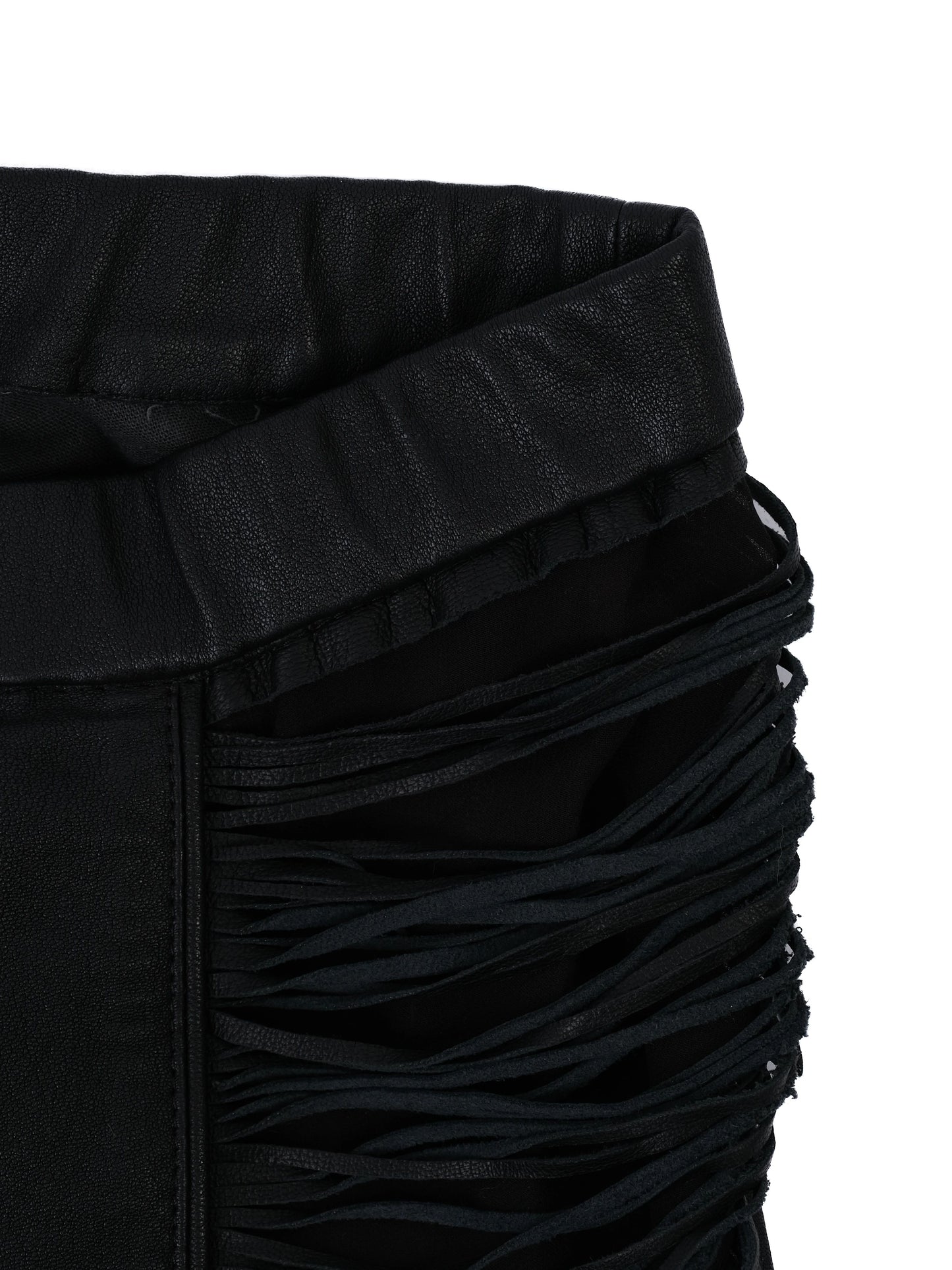 excellent roberto cavalli black silk pants with fringed details size m