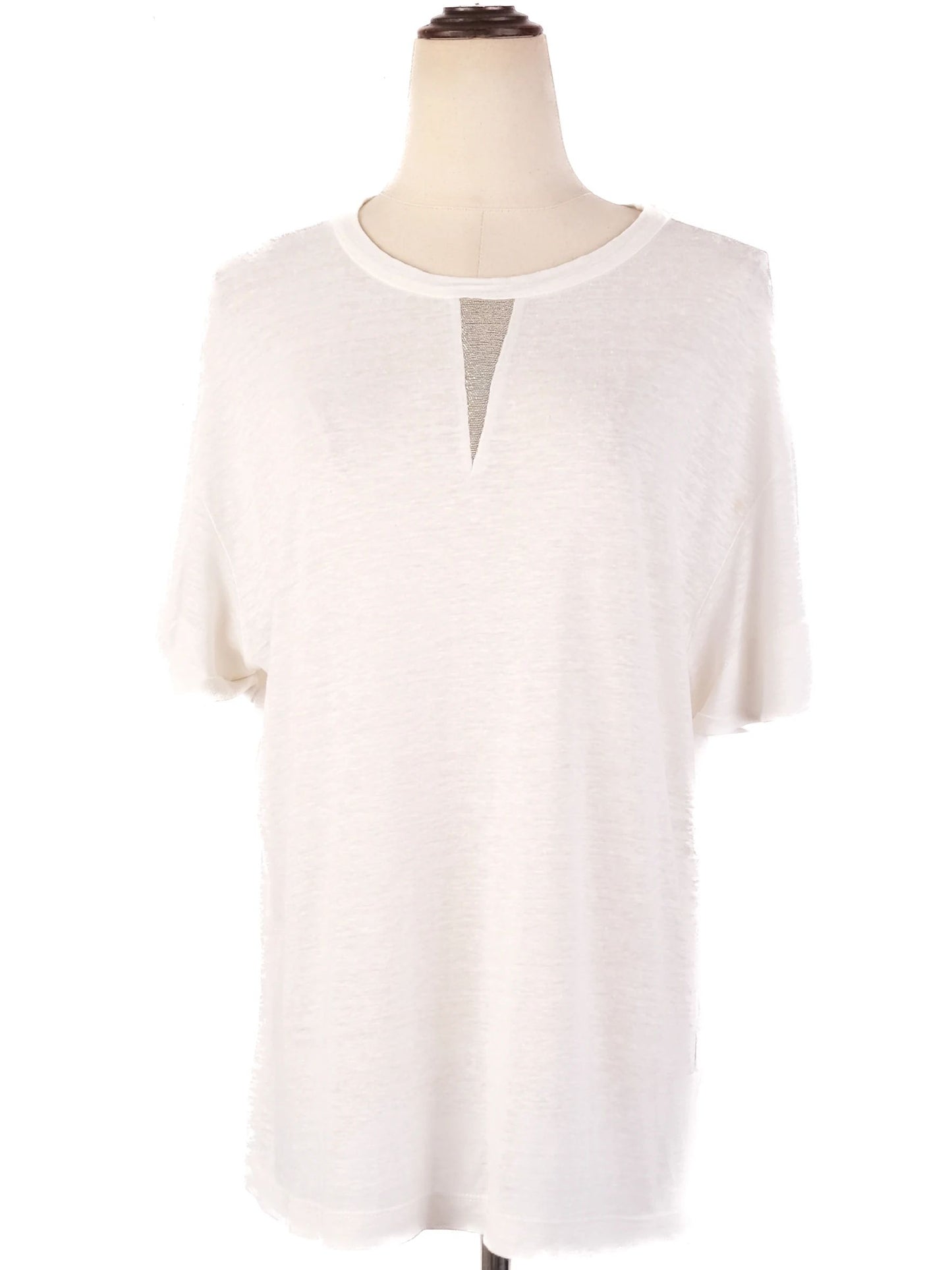 excellent brunello cucinelli white short sleeve top size m