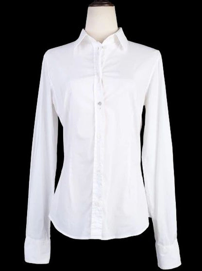 Excellent Richmond Women's White Long Sleeve Button-Up Shirt Size L