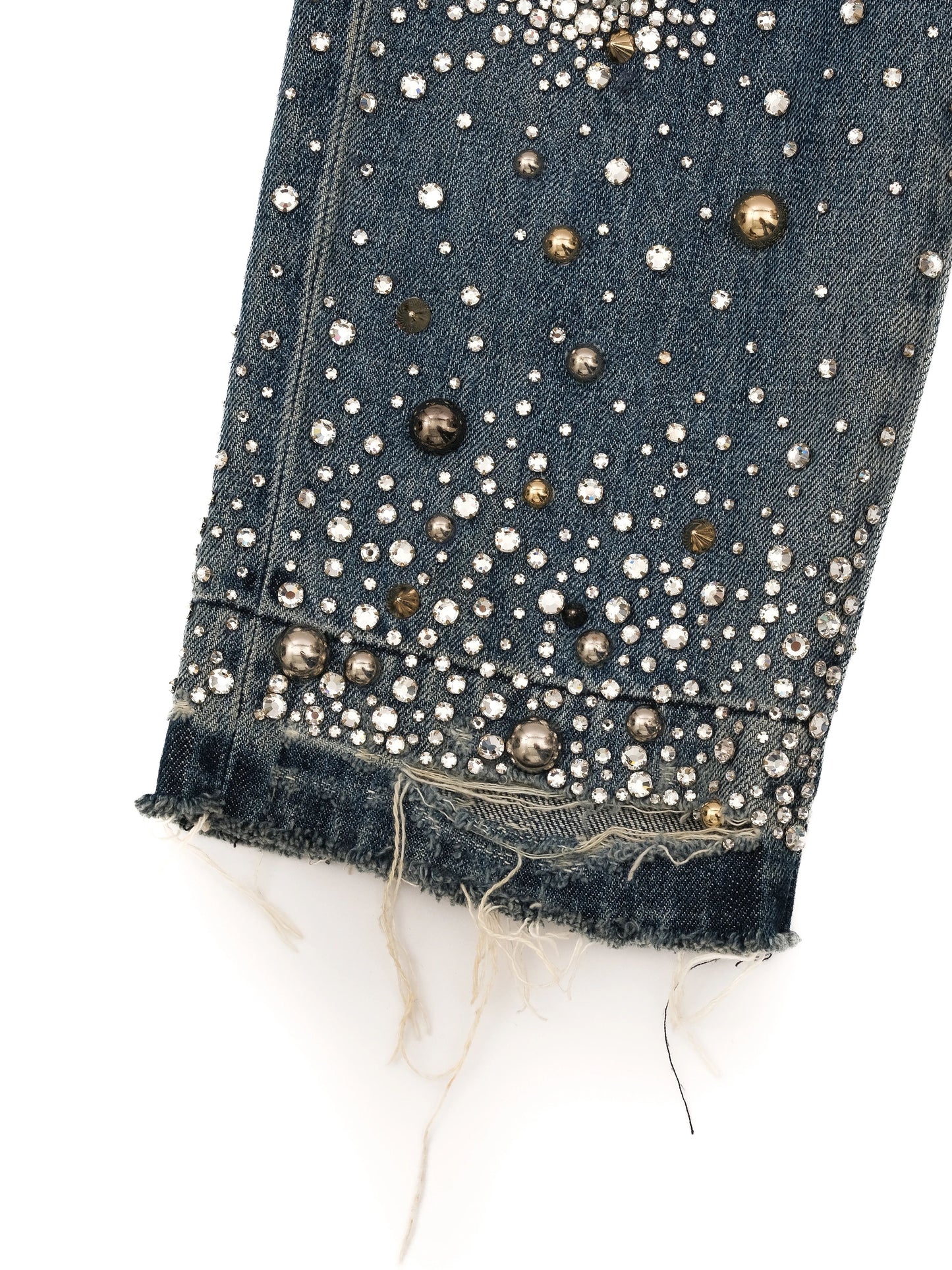 excellent dolce gabbana blue cotton distressed jeans size s