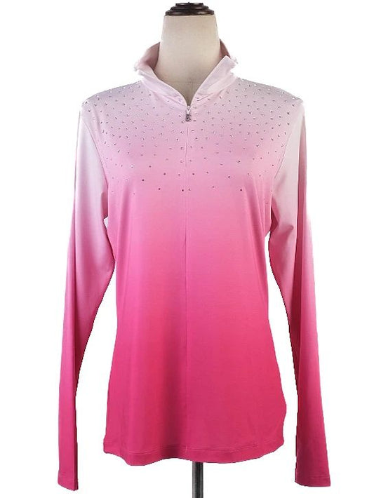 Excellent Bogner Pink Gradient Long Sleeve Shirt Size M