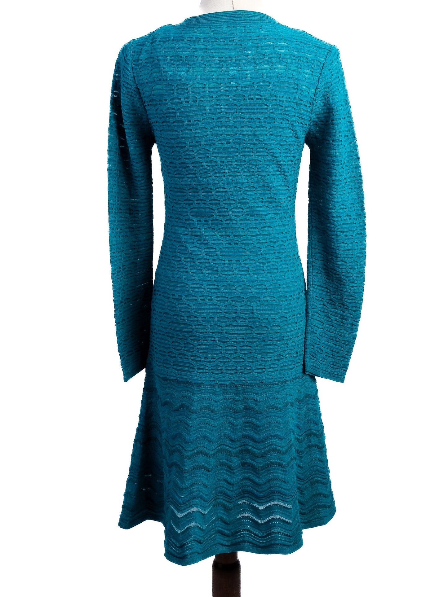 excellent missoni green viscose dress size l with long sleeves