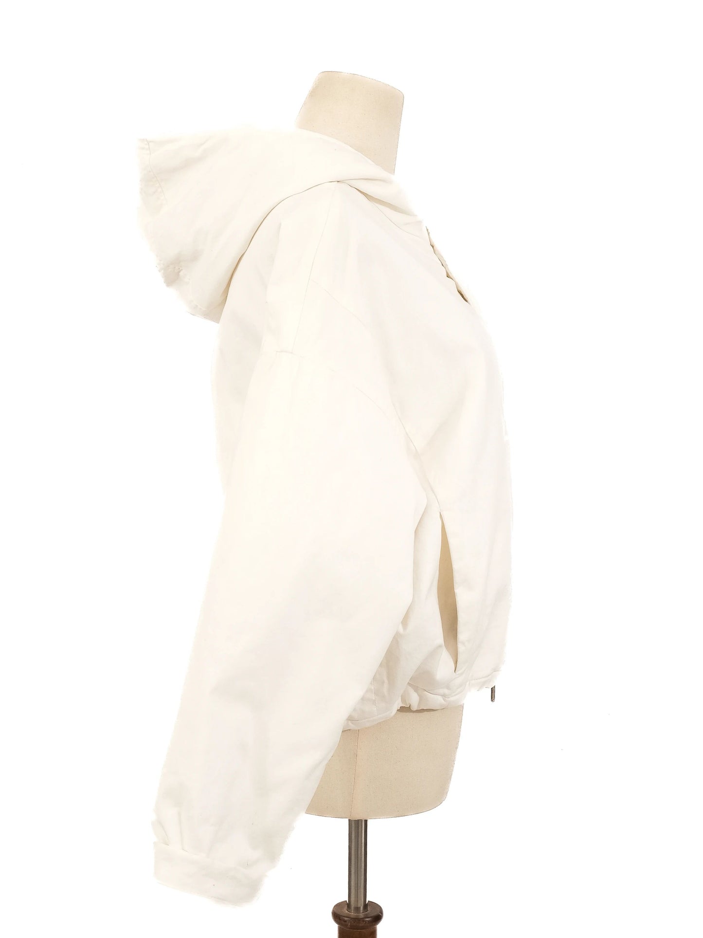 excellent fabiana filippi white hooded jacket size s viscose