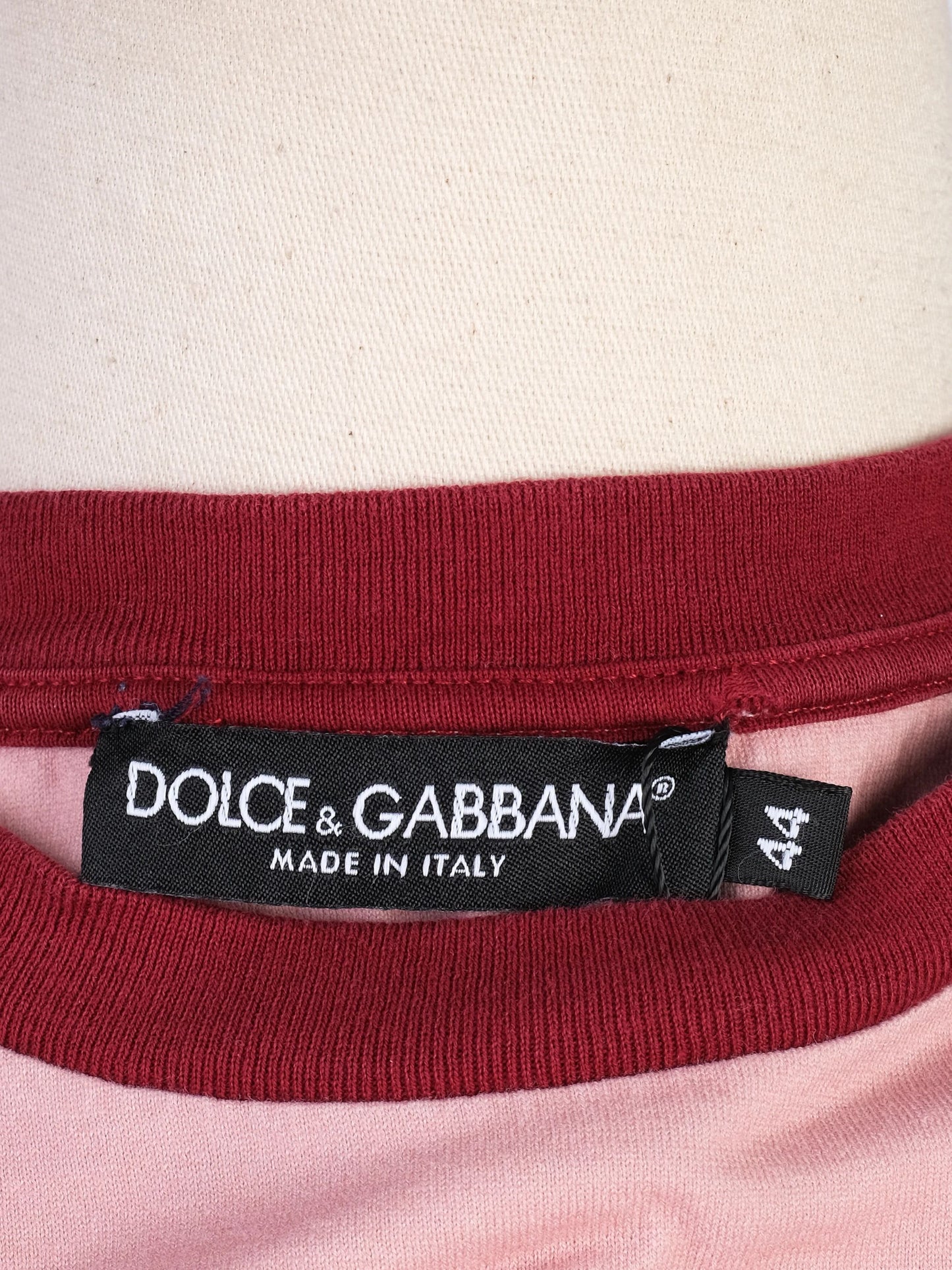 excellent dolce gabbana pink graphic t-shirt size m - eyes only for dg amore