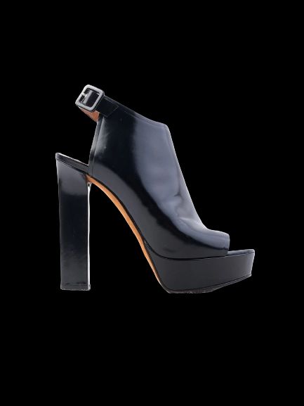givenchy black leather high-heeled platform shoes size 37