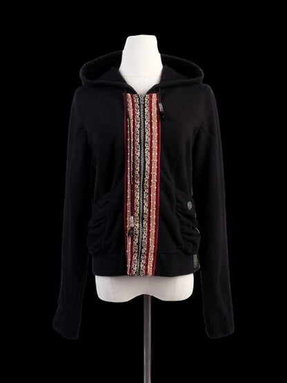 Excellent John Galliano Black Cotton Hoodie Size M with Unique Design