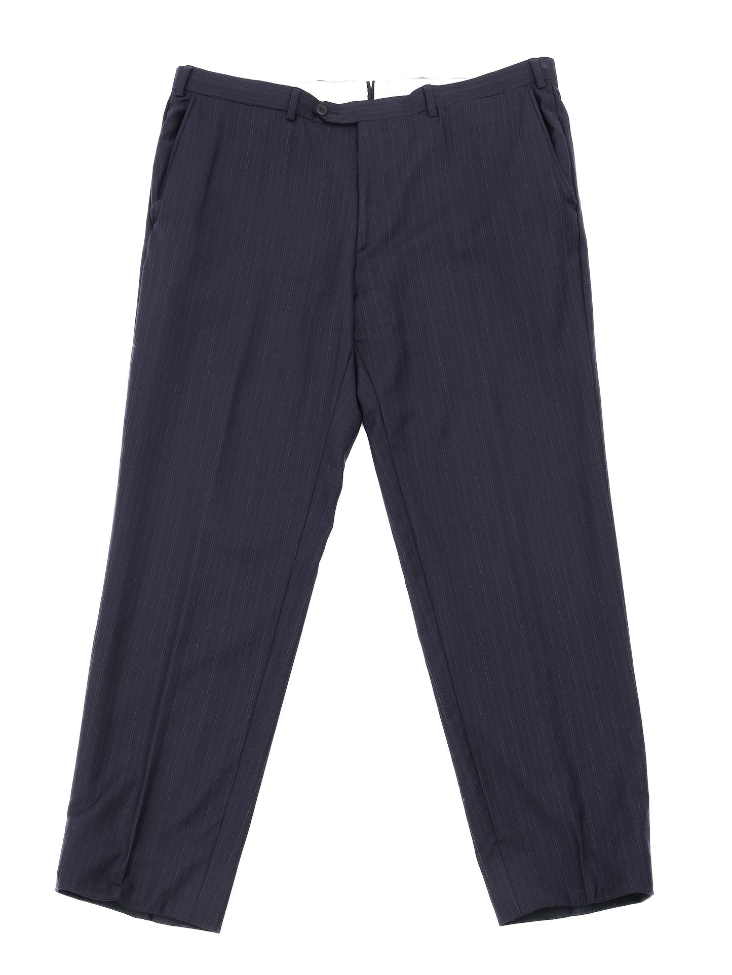 brioni excellent blue cupro suit jacket size xl dark pinstripe