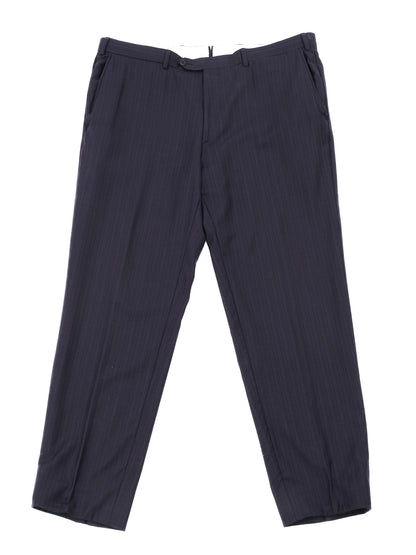 BRIONI Excellent Blue Cupro Suit Jacket Size XL Dark Pinstripe