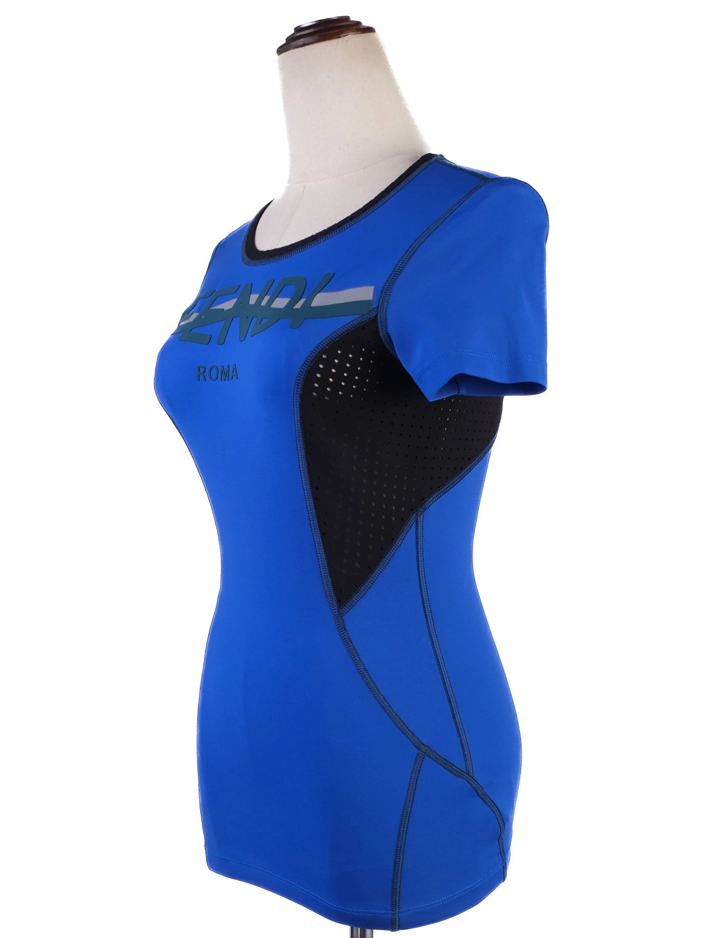 excellent fendi blue athletic top size s with fendi roma design