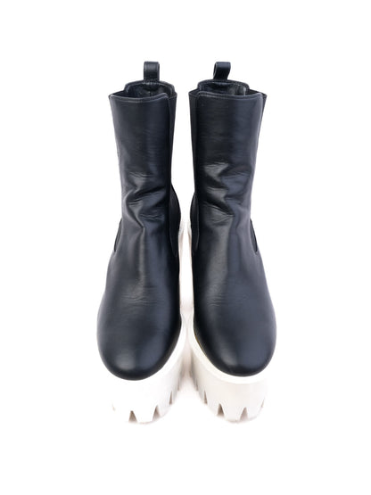 Average Stella McCartney Black Leather Platform Ankle Boots Size 37