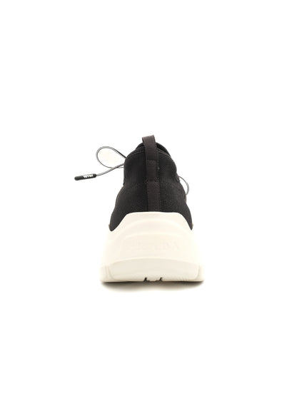 Excellent Prada Black Textile Sneakers Size 37 with White Soles