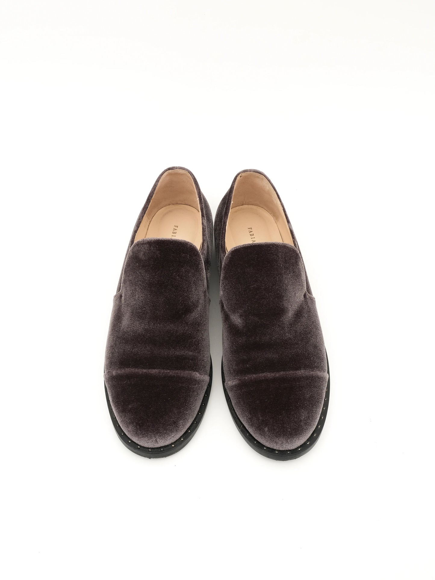 excellent fabiana filippi gray genuine suede slip-on shoes size 36