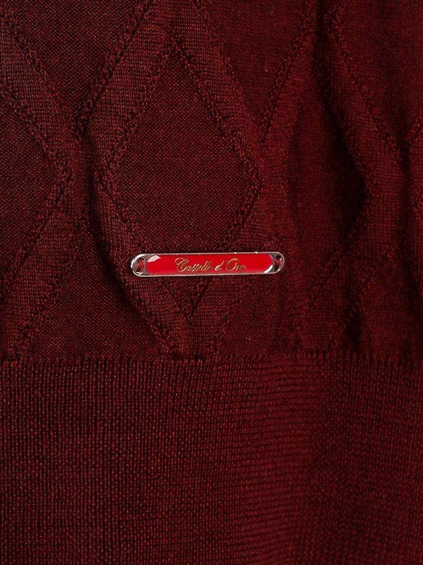 excellent castello d'oro red wool long sleeve sweater size m