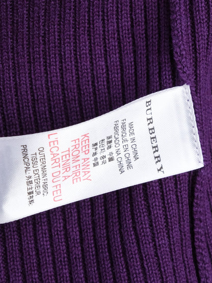 Excellent Burberry Purple Wool Cardigan with Bow Belt Size 12 for Kids