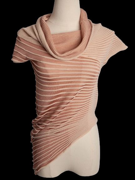good emporio armani white ribbed knit top size xxs