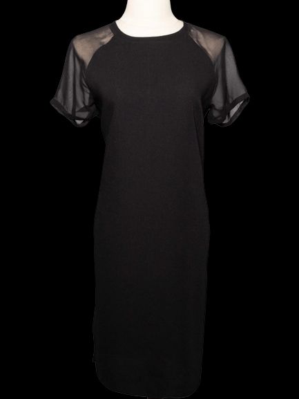good vince black dress size s with sheer short sleeves