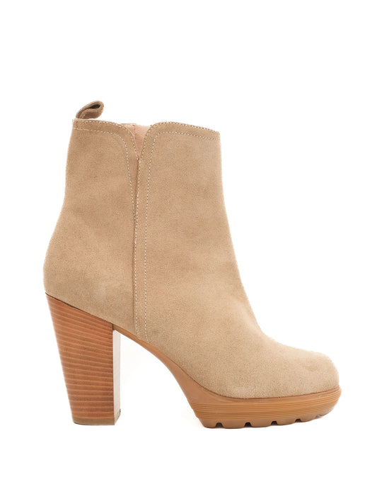 Excellent Escada Gray Genuine Suede Ankle Boots Size 38