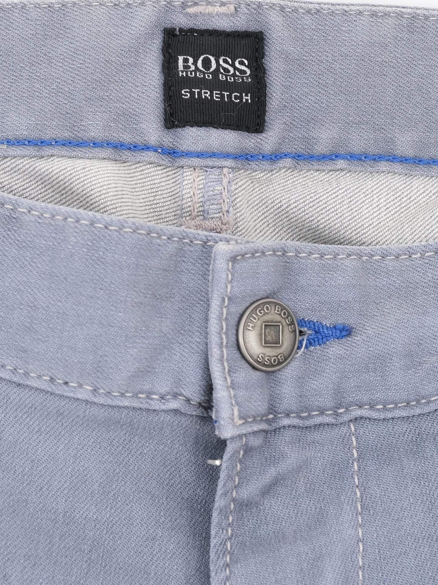 excellent hugo boss gray jeans size l men's elastane