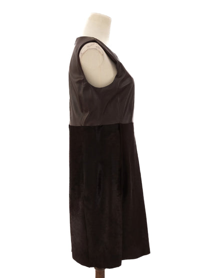 Max Mara Excellent Condition Orange Leather Dress Size L