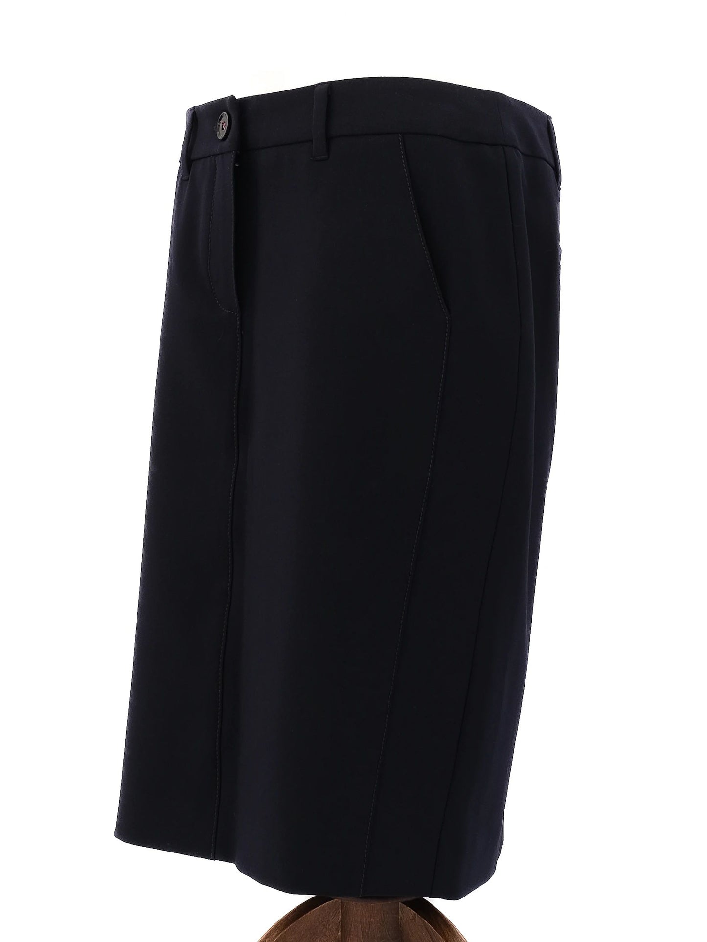 excellent marella blue pencil skirt size l polyester with pockets