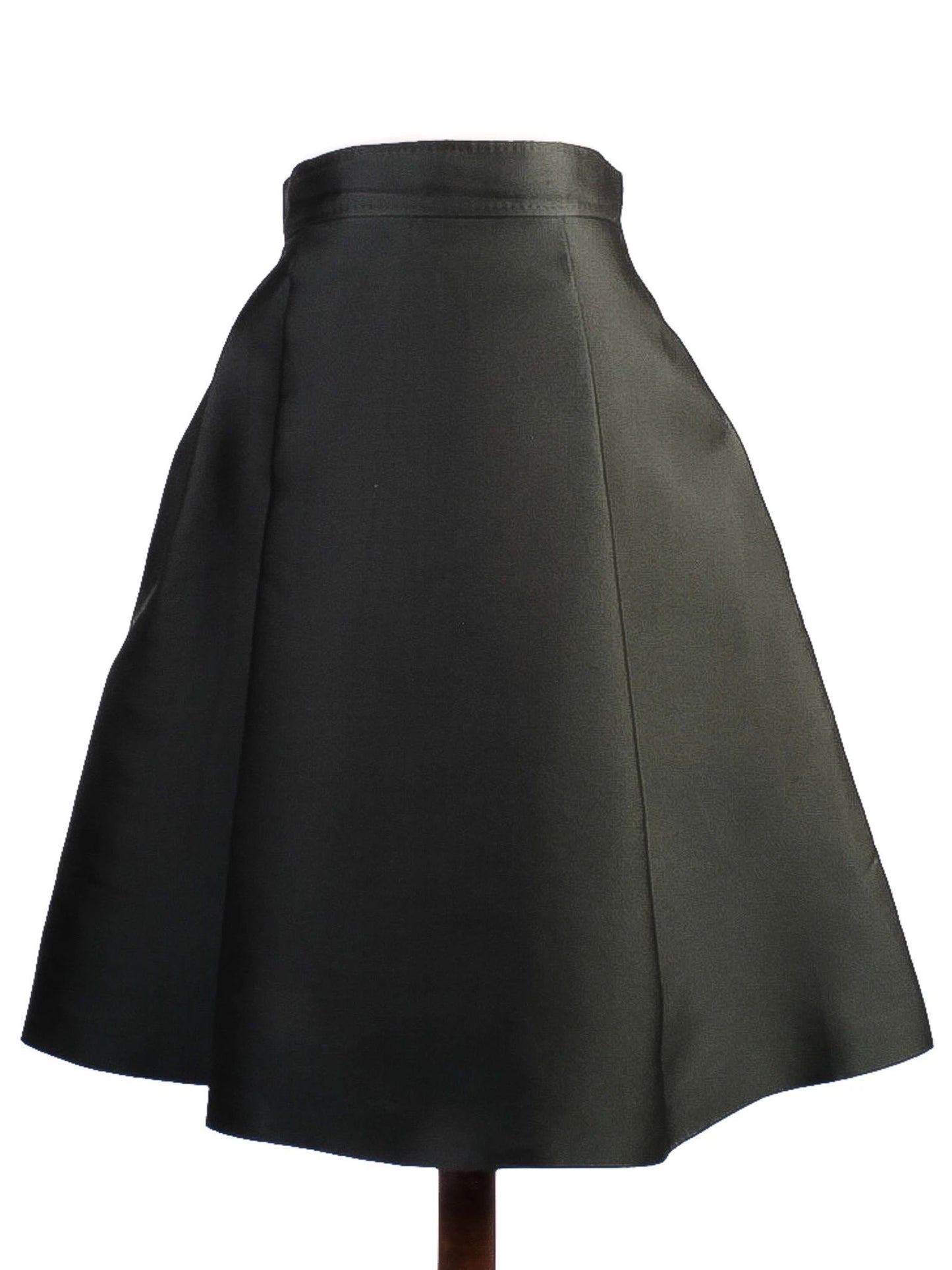 excellent max mara green silk a-line skirt size s made in italy
