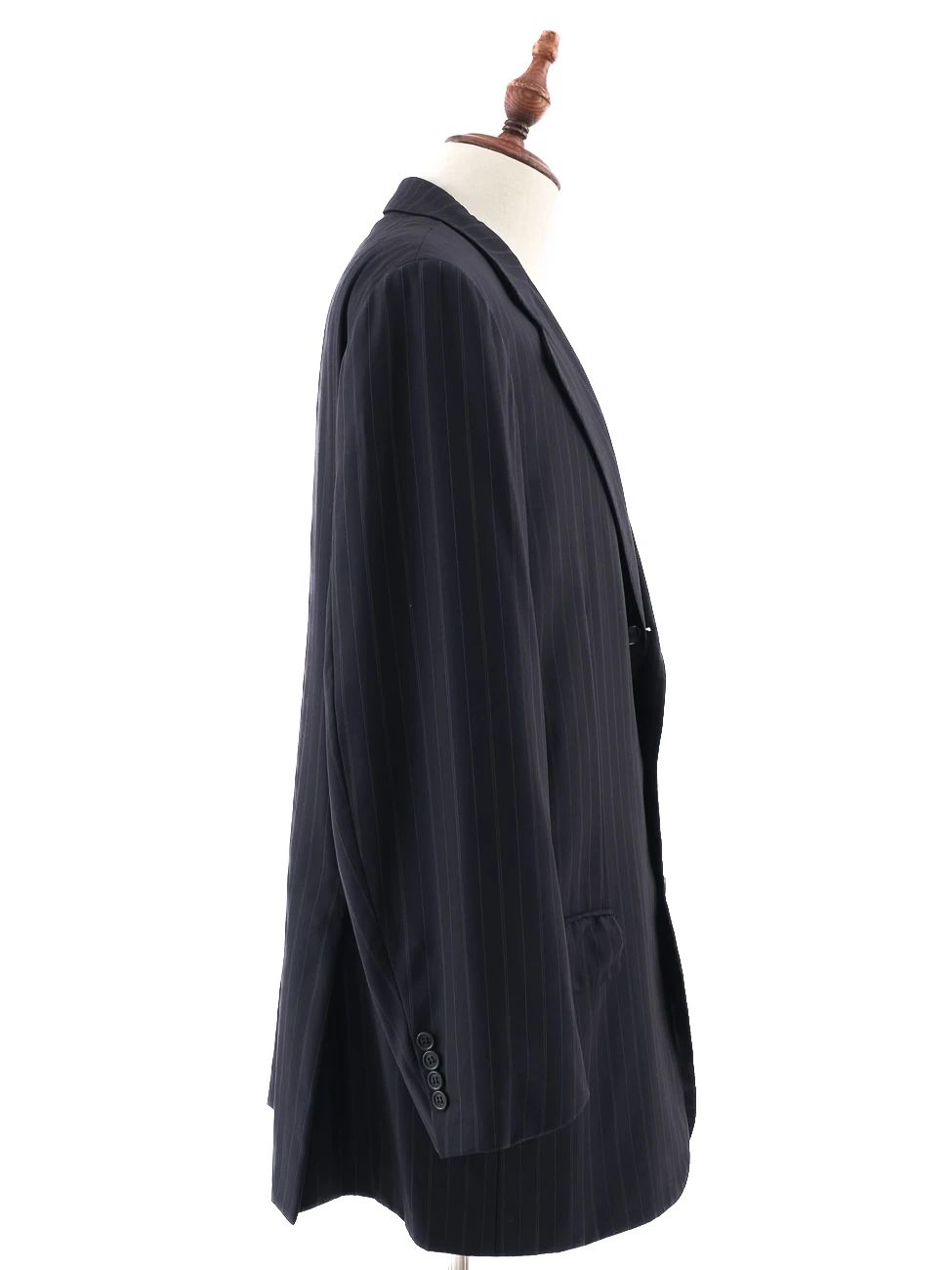 excellent brioni black wool pinstripe suit jacket size xl