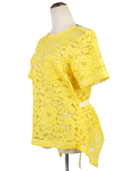 Excellent Sacai Yellow Lace Top with Belt Size L Women