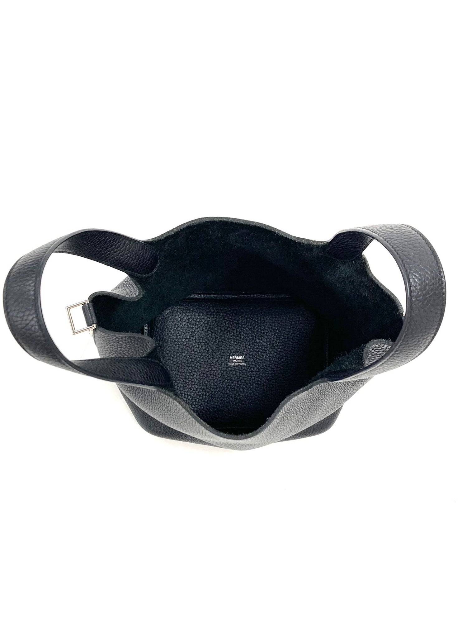 Hermes Black Picotin PM,Taurillon Clemence PHW  Y Stamp