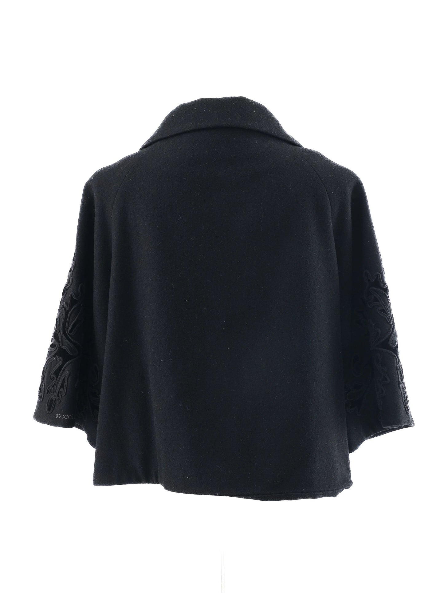excellent roccobarocco black wool double-breasted coat size xl