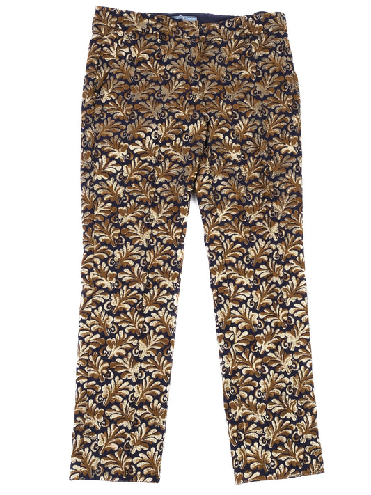Excellent Prada Floral Patterned Silk Pants Size 40 Made in Italy