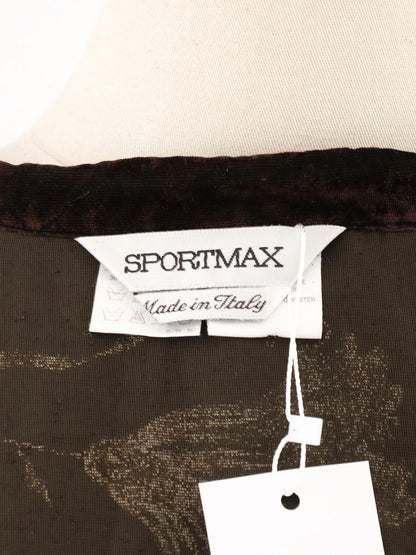 Excellent Sportmax Black Floral Blouse Size M Viscose Long Sleeve
