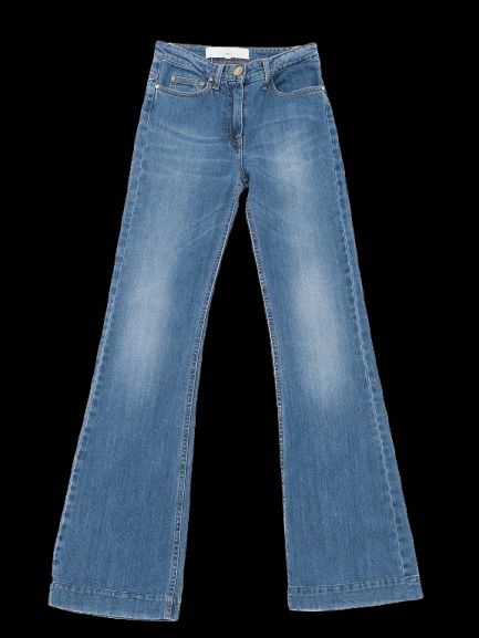 excellent elisabetta franchi blue flared denim jeans size s