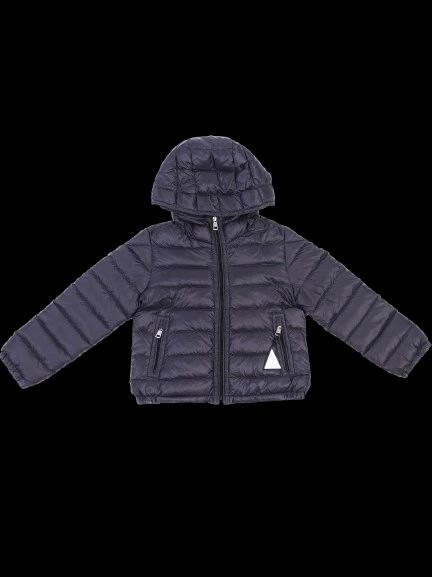 excellent moncler kids' blue hooded jacket size 3 nylon