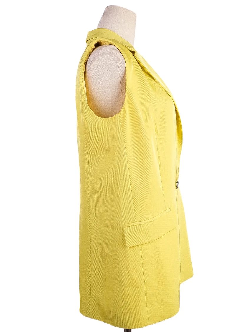 excellent pinko yellow sleeveless blazer & pants set women